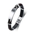 Trendy High Quality Multilayer Braided Men Genuine Leather Bracelet Stainless Steel Magnetic Clasp Charm Bangles Jewelry