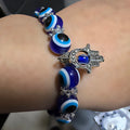 Hot Sales Elastic Handmade Blue Ball Evil Eyes Lucky Bead Charm Bracelet Fashionable Trendy Design for Men/Women's Gift