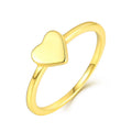 925 Sterling Silver 14K Gold Plated Dainty Stackable Rings for Women Girls Thin S925 Heart Shape Fashion Jewelry