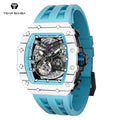 For Men's Automatic Mechanical Tonneau Watch Sapphire Crystal Water Resistant Luminous Diver Analog Fashion Casual Rubber