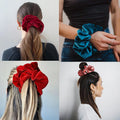 Wholesale XXL Big Velvet Fashion Hair Scrunchy Elastic Hair Band for Women 17CM Scrunchies Custom Logo