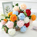 Wholesale Crafts Silk Arrangement Bouquet Artificial Wedding in Bulk Artificial Peony Flower Artificial Flower 3 Headed Peony