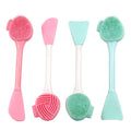 Hot Sale 2 in 1 Silicone Facial Brush with Mask Brush Custom logo Application Skin-friendly Facial Cleaning Brush