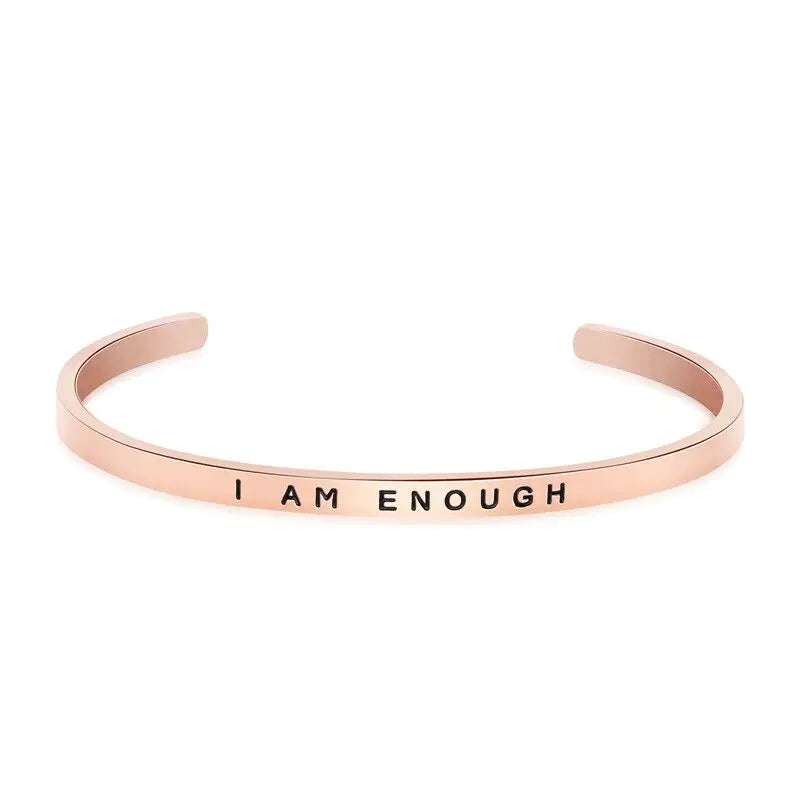 Premium 4mm Rose Gold Stainless Steel Cuff Bracelet Personalized Inspirational Blank Engraved Bangle Fashion Cuff Bracelets