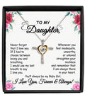 SC Wholesale Korean Silver Cross Necklace Gift Fashion Gold Heart Necklace Trendy Family to My Daughter Necklace for Daughter