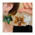 Exaggerated Women's Trendy Flower Shaped Acrylic Drop Earrings Acrylic Flower Dangle Earrings