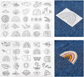 50 Pcs Breathable Waterproof Water Soluble Hand Sewing Stabilizers Wash Away Embroidery Fabric Stabilizers Embossed Pattern