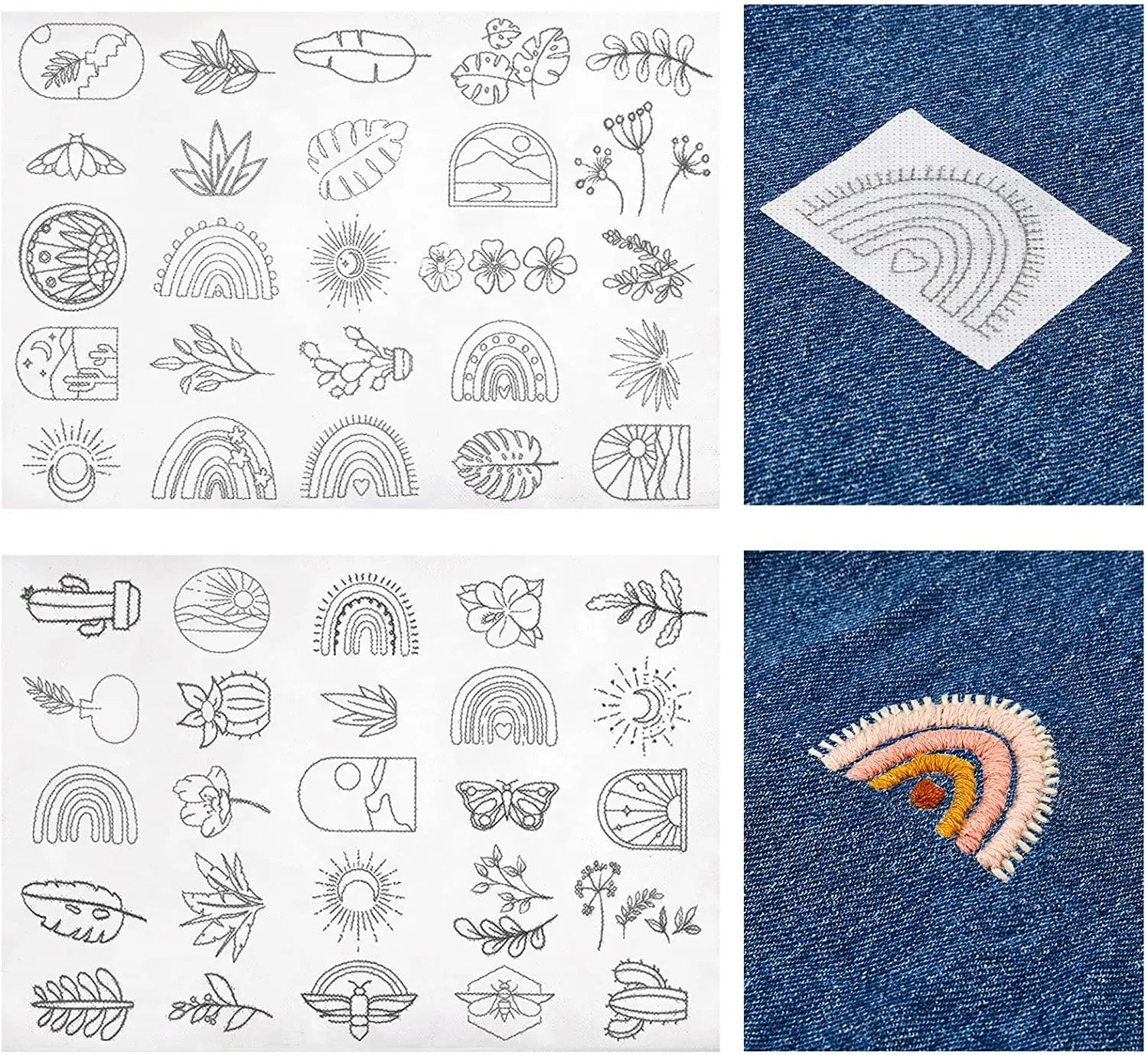 50 Pcs Breathable Waterproof Water Soluble Hand Sewing Stabilizers Wash Away Embroidery Fabric Stabilizers Embossed Pattern