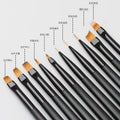 Hot Selling Professional Use UV Gel Nail Art Brush with Nylon Hair and Black Plastic Handle