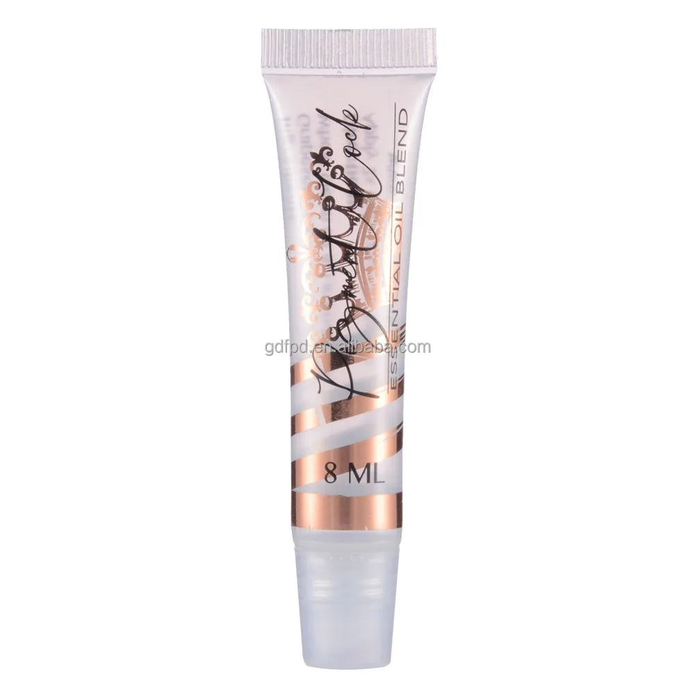 Custom Personalized Rose Gold Hot Stamping Cute Mini Squeeze Tubes Lip Gloss 8ml Container Empty