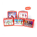 Wholesale Stock Free Promotional Lunch Tin Box Handle Game 5 Pattern Cards Kids 24 Pieces Puzzle in Tin Box  for Gift