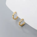 Elegant Stylish Delicate Geometric Chain Huggie Hoop Earrings Women Gold Plated 925 Sterling Silver Zircon Certified Trendy