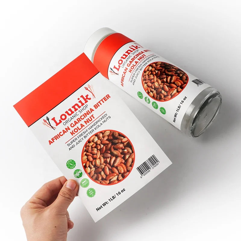 Custom Printing Self-adhesive Vinyl Food Bottle logo Sticker Food Jar Seal Stick Food Label Sticker