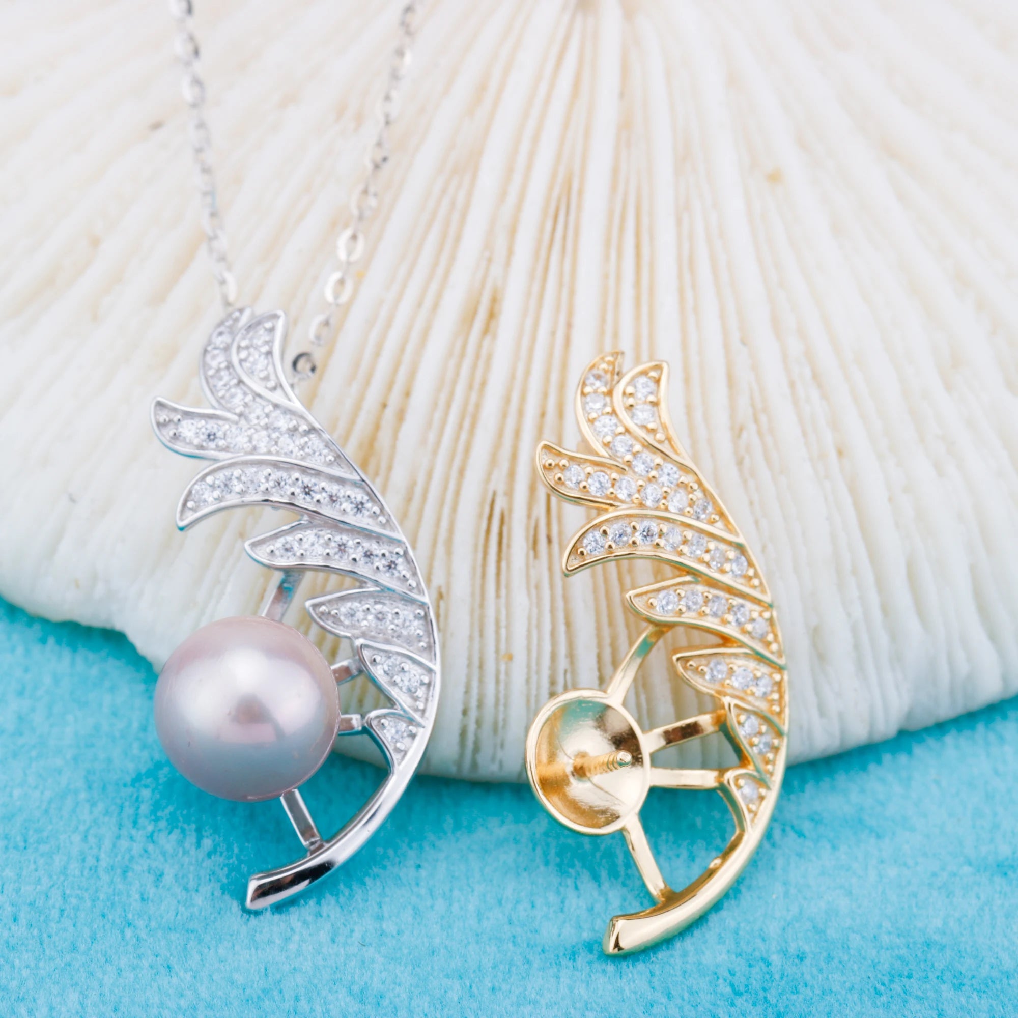 P011006 DIY 6-8mm Natural Freshwater Pearl Pendant Accessory 925 Sterling Silver Engagement Jewelry Necklace for Women