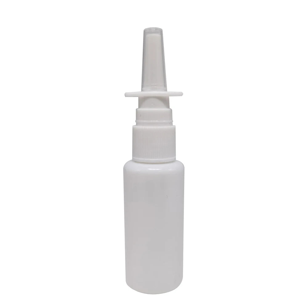 30ml HDPE Plastic Empty White Nasal Spray Pump Cylinder Spray Bottle With Clip Iso 15378