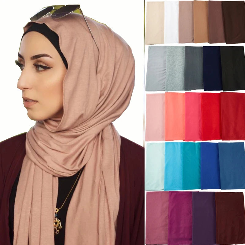 New Malaysia Indonesia Satin Natural Wrinkled Monochrome Long Scarf Supple Breathable Long Scarf Wholesale  Hijabs