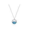 2022 Trendy 925 Sterling Silver Blue Zirconia Whale Pendant Necklace with Link Chain for Women-Wedding Engagement Party