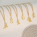 Hot Selling Trendy Stainless Steel and Brass Initial Alphabet Letter Necklace with Rhinestone for Anniversary Occasions