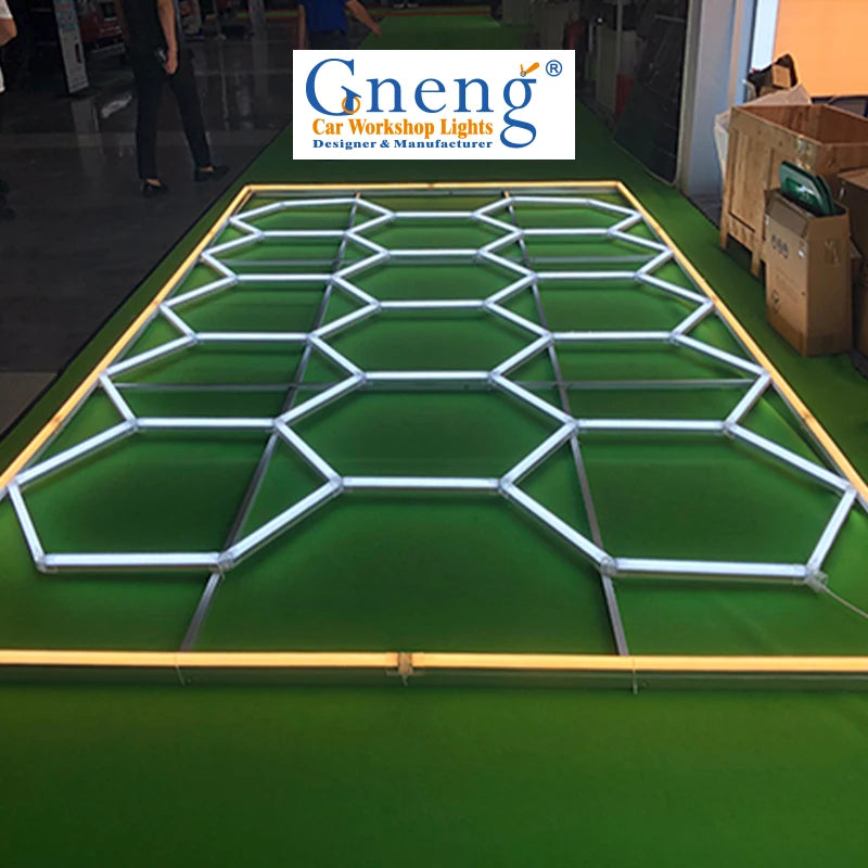 Seamless Connection Car Beauty Salon Detailing Garage Hexagonal Auto Wash Led Light