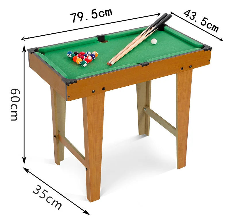 Factory Direct Small Children's Wooden 79.5 cm Full Set of Billiard Table with Durable Funny Balls for Home Use Table Game