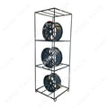 Wholesale Advertising Tire Hand Trolley Car Rim Wheel Display Rack Hank Q235 Steel for Freestanding Max 4 22inch Wheels