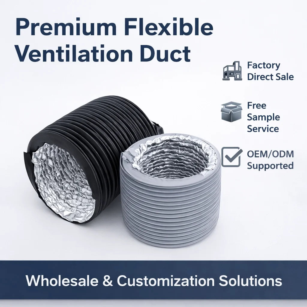 Widely Use 18inch Diameter HVAC Equip PVC Ventilation Pipe With High Temperature Flexible Duct Pipe
