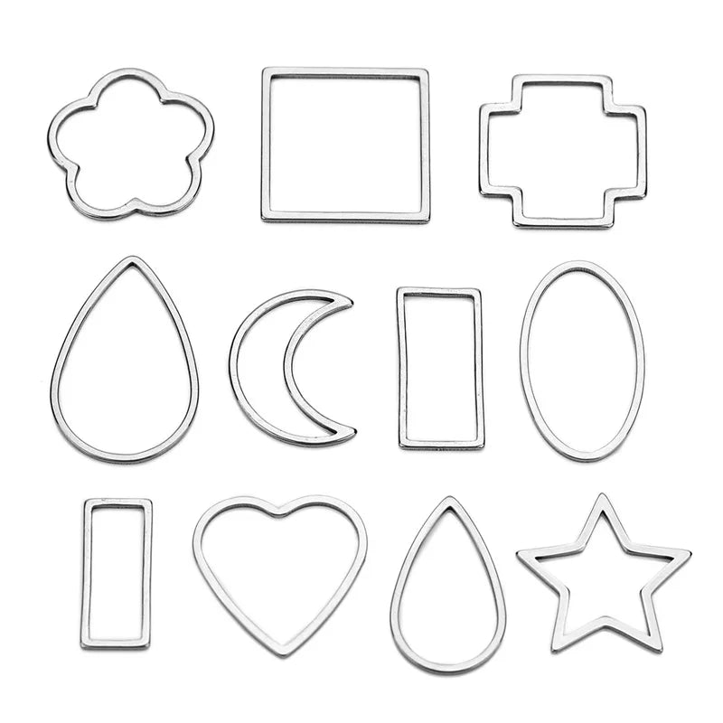 Cheap Price Wholesale Stainless Steel DIY Jewelry Moon Star Heart Cross Shape Charms for DIY Necklace Bracelet