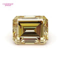 Cadermay 5x7mm 1ct Real Champagne Color Moissanite Diamonds for Vintage Jewelry Making Emerald Cut Loose Synthetic Moissanite
