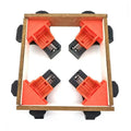 4pcs 90 Degree Corner Clamp Woodworking Tools Adjustable Single Handle Spring Right Angle Clip Clamp with  Color Box Package