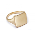 LOZRUNVE 925 Sterling Silver Minimalist Engravable Personalized Large Square Signet Ring