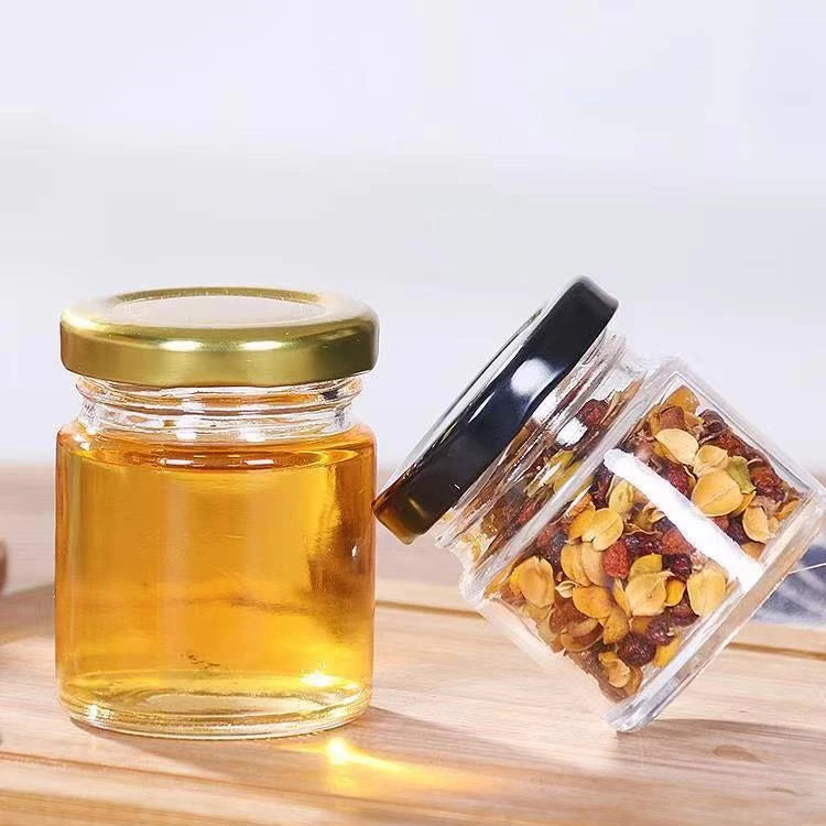 Best 100 Pcs 25ml Mini Food Honey Jars 100g Bee Package Jar with Metal Lid and Screw Cap Guest Gift for Candies Jam Dispenser