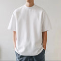 400g Heavy Cotton 100% Cotton Solid Opaque Short Sleeve Small Neckline Loose Plus Size Bottoming Top for Men Women American