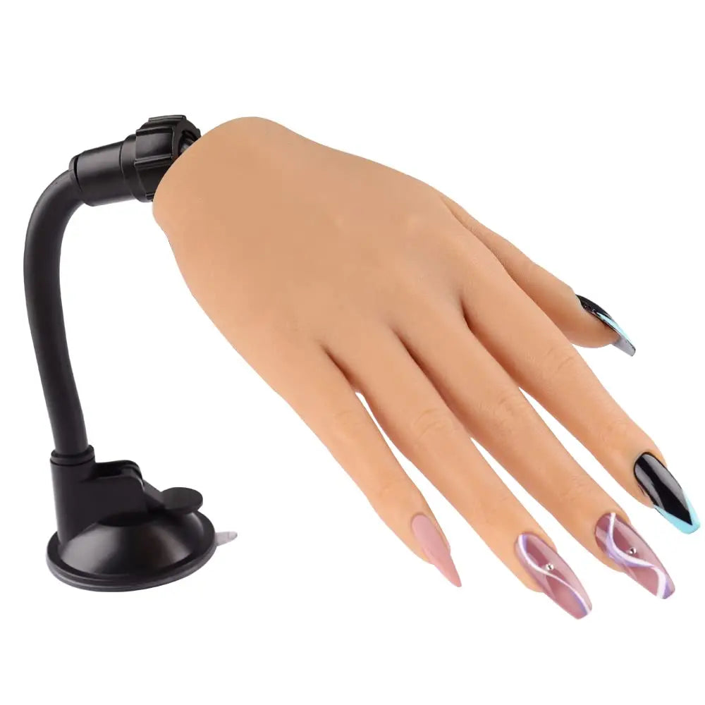 Best Silicone Practice Hand for Nails Acrylic Nail Technician Manicure Supply False Hands Nail Supplies