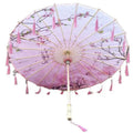Chinese Style Silk Decorative Paraguas Photographic Performance Dance Wedding Parasol Handmade Oiled Paper Umbrella with Tassels