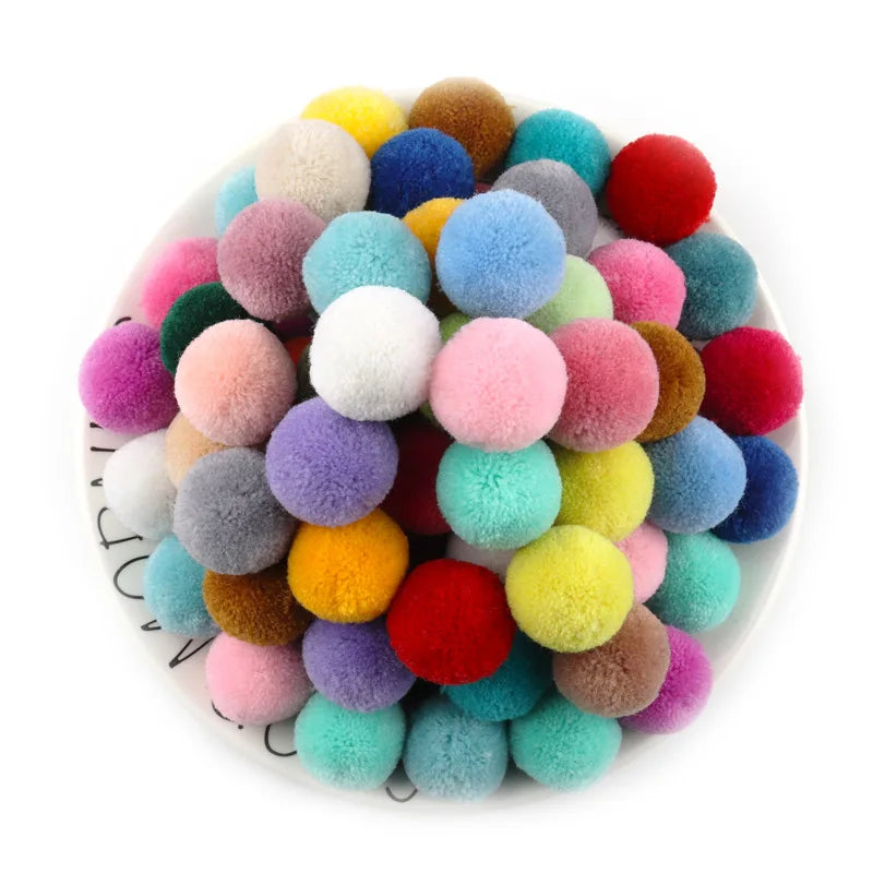 Factory Wholesale 50pc Soft Ball Small Colorful Pompom for Diy Party Decoration High Elastic 20mm Craft Polyester Ball