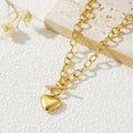 The New Trending Jewelry of Heart-shaped Stainless Steel Chain Fashion Pendant Hip-hop Style Charming Woman Necklace