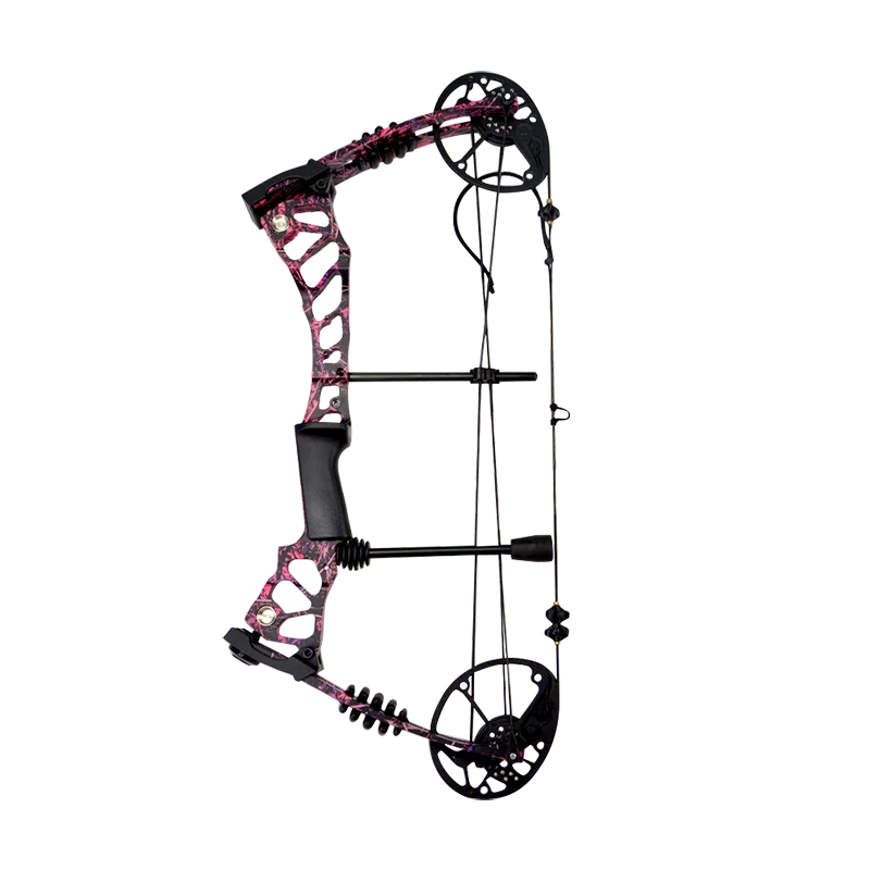 KAIMEI 220 Compound Bow 40-60 LBS Adjustable Red Camo Magnesium Aluminum Alloy & Carbon Fiberfor Hunting & Target Practice