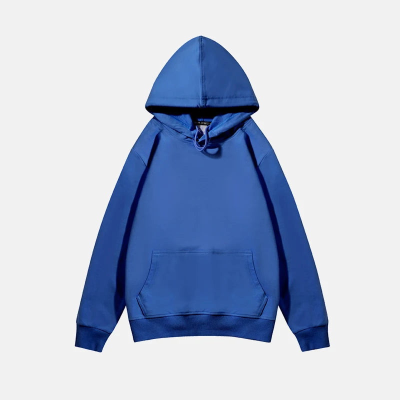 Custom Designed Heavyweight Pullover for Men Fashionable Sportswear Plain Dyed Solid Pattern Hoodie