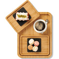 3pcs Kitchen Applicable Modern Rectangle Bamboo Customized Color Food Serving Tray Set Handle Lacquer Technics for Storage