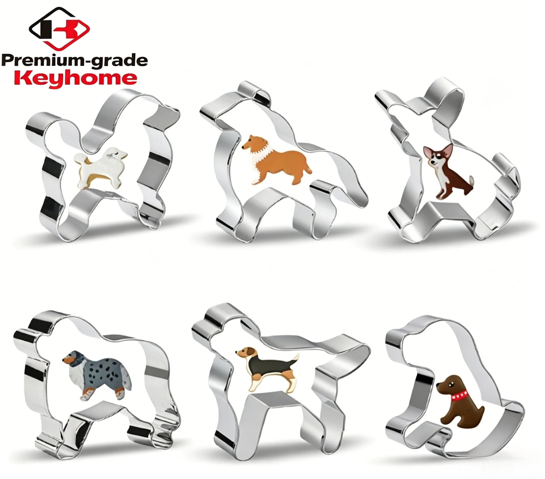 Labrador Dog Cookie Cutter Stainless Steel Corgi Poodle Teddy Alaska Bichon Frise Biscuit Mold Dishwasher Safe DIY Baking Tools