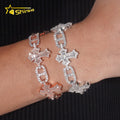 Fashion Hip Hop Style New Design 925 Sterling Silver Iced Out Cross Infinity Moissanite Men Bracelet