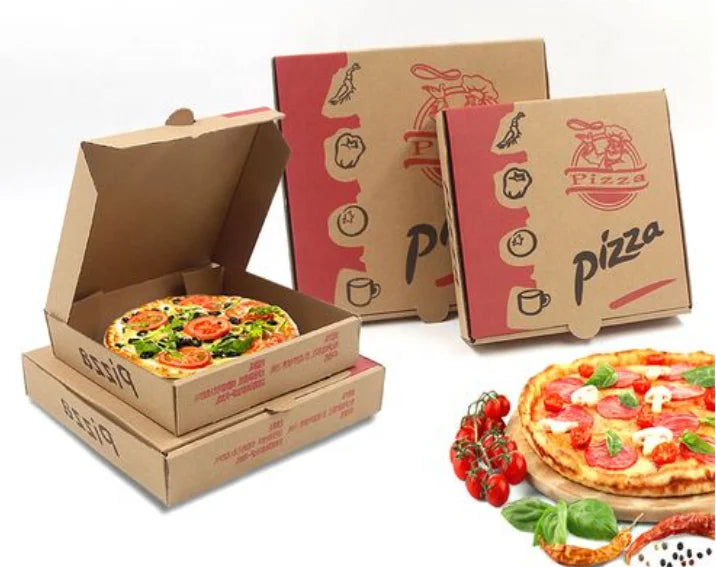 Custom Mini Slice Paper Pizza Boxes 40cm 16inch Kraft Paper Anti-Humidity Greaseproof Coating Matt Lamination Disposable Sushi