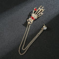 Men's Retro Wing Alloy Brooch Korean Chain Collar Flower Design for Wedding Engagement Party Gift