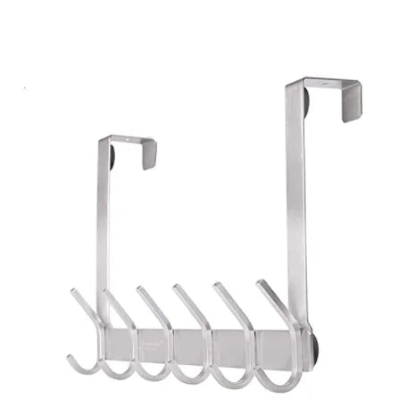 Heavy Duty Metal Over the Door Coat Rack & Towel Hooks-Eco-Friendly Multifunction Hanger for Bathroom/Entryway