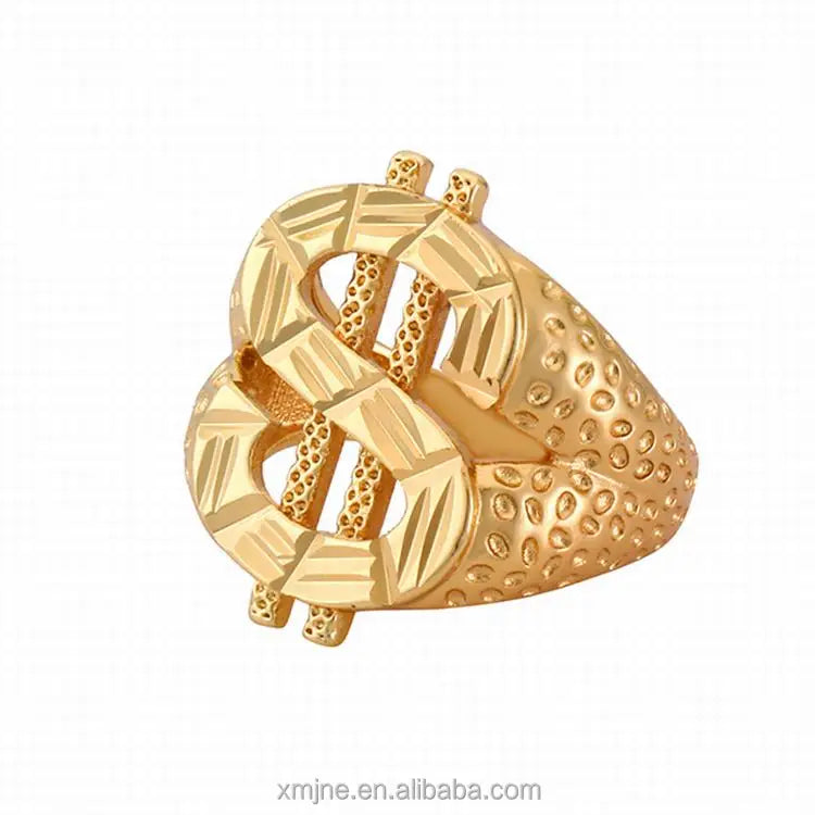 European and American Hip-Hop Style Men and Women Dollar Sign Ring Couple Girlfriend Retro Opening Ring Ring Jewelry