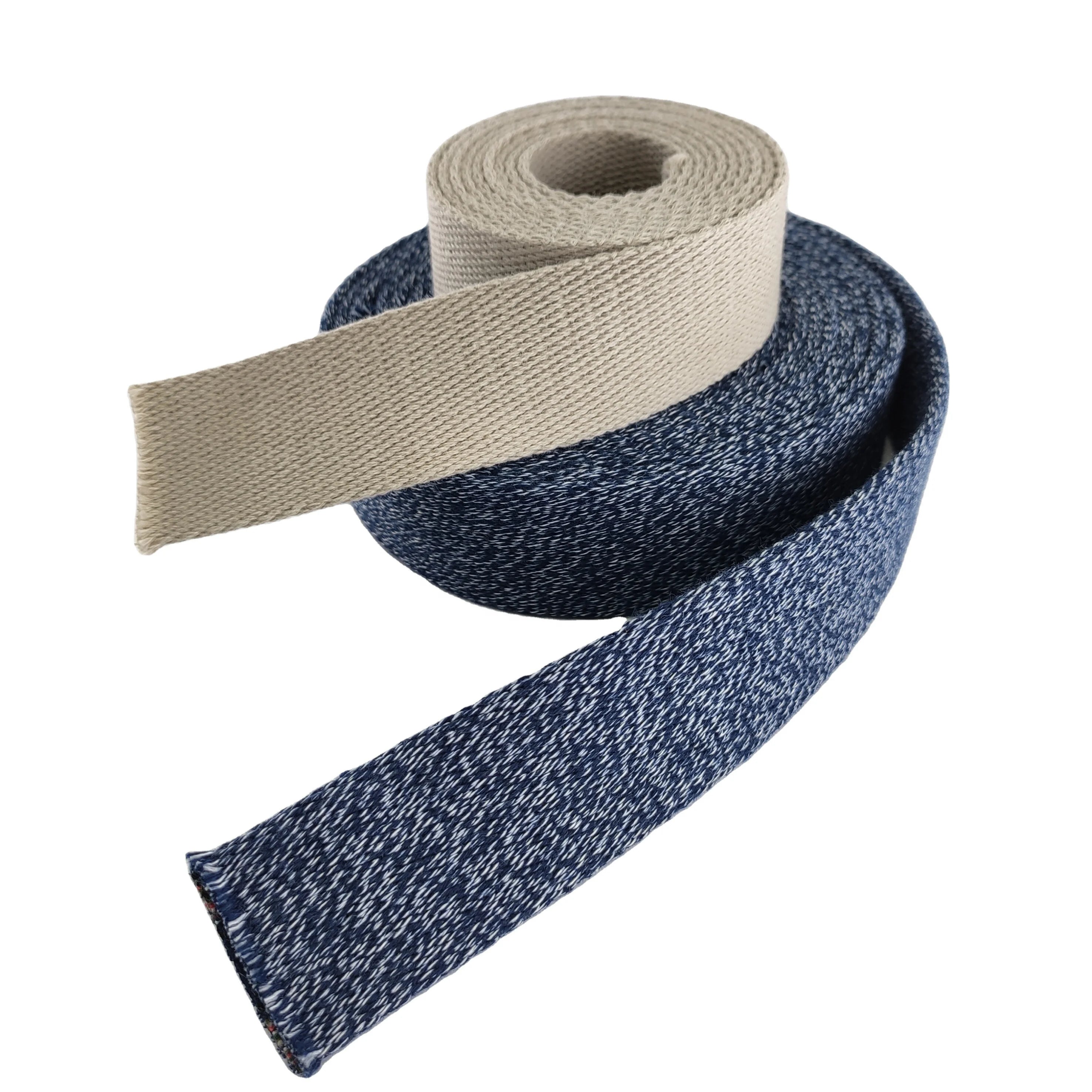 35mm Thickened AB Yarn Customized Solid Color Adjustable Bag Shoulder Strap Pure Cotton Webbing