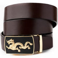 LQbelt Men's Genuine Leather Belts Automatic Buckle Belts for Men OEM Ratchet Cowhide Belt Factory