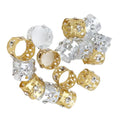 NEW Gold Metal Hair Braid Dread Dreadlock Beads Adjustable Cuff Clip 10mm Hole Crystal Rhinestone Hair Styling Diy for Hair