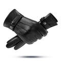 Keep Warm Windproof Pu Leather Gloves Fleece Bike Cycling Gloves for Man