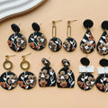New Personalized Polymer Clay Earrings Handmade Clay Geometric Flower Earrings for Women